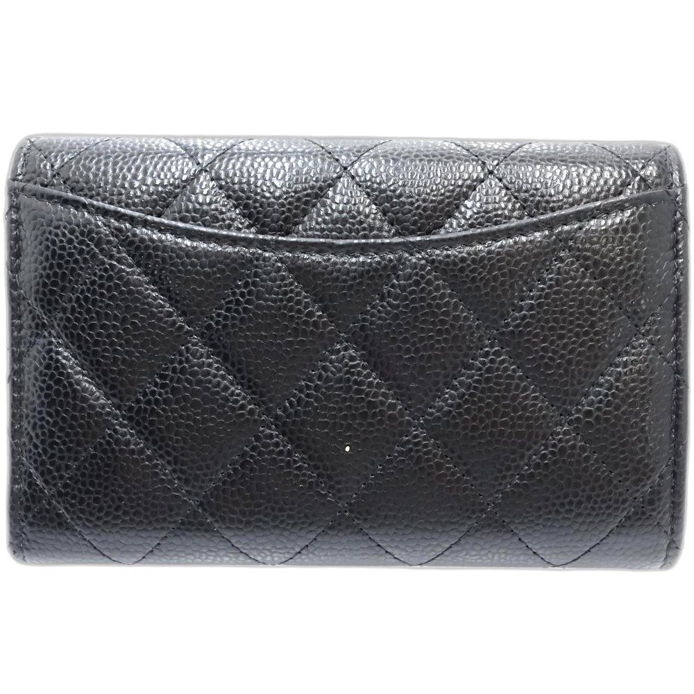 【CHANEL】AP0232 キャビア クラシック ミディアム ウォレット シャネル 三つ折り財布 マトラッセ ココマーク ミディアム