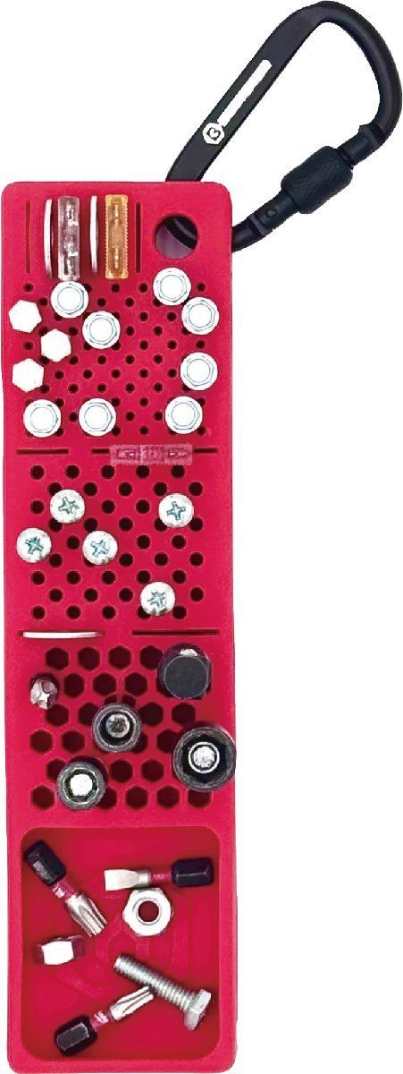 Boltster ボルトスター ビットオーガナイザーカラビナ付 2.0 RED BTS-100004R 作業 現場 小物整理 ボルト ネジ ビス 電工 電設