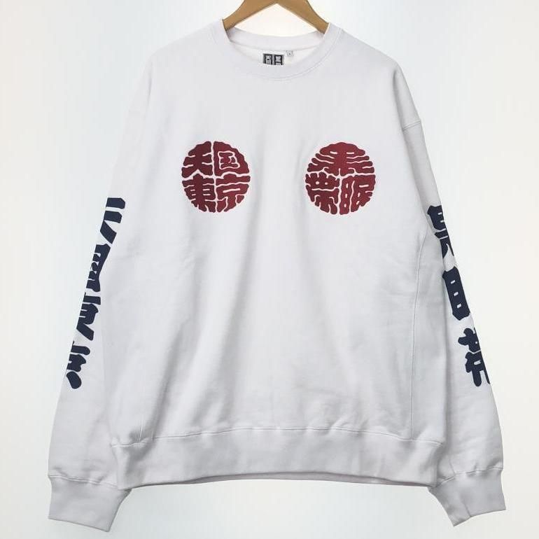 中古】WACKO MARIA × Black eye patch 天国東京 スウェット L ホワイト  