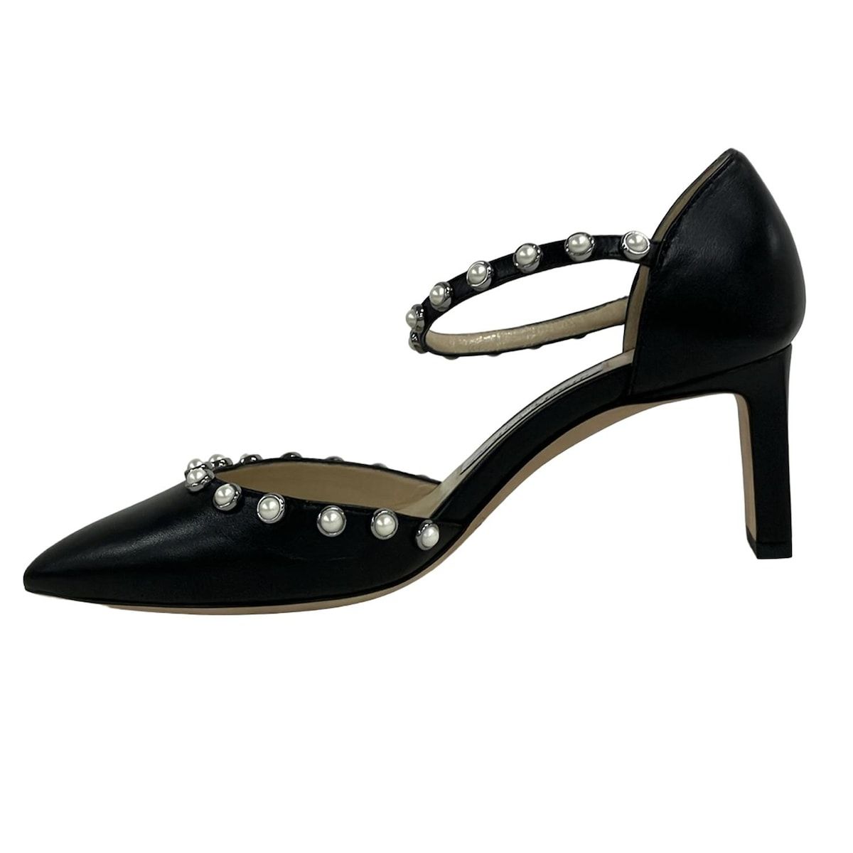 JIMMY CHOO ジミーチュウ パンプス 35 1 2 レディース - 黒 パール レザー