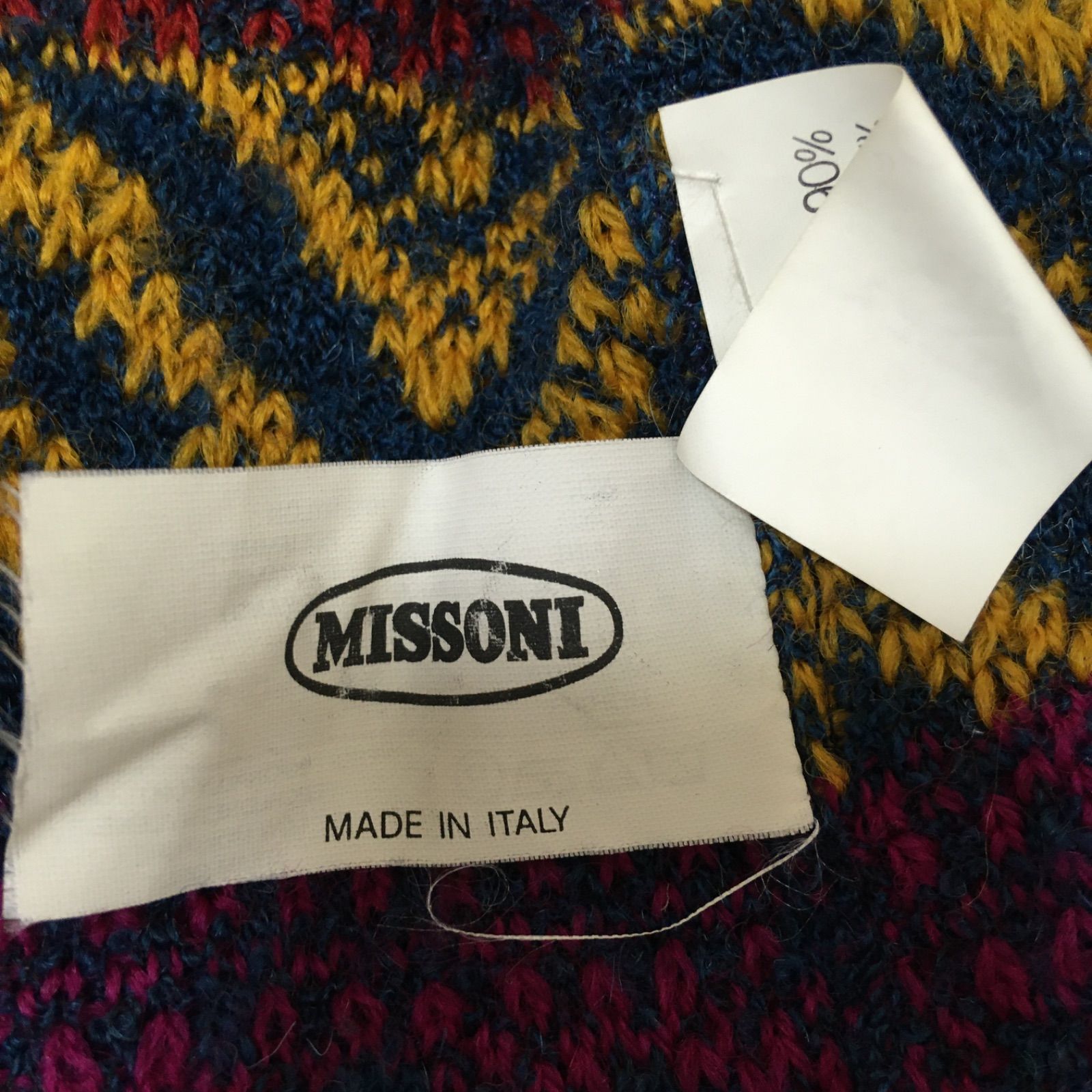 オレンジタグ アルパカ混総柄ニットカーディガン