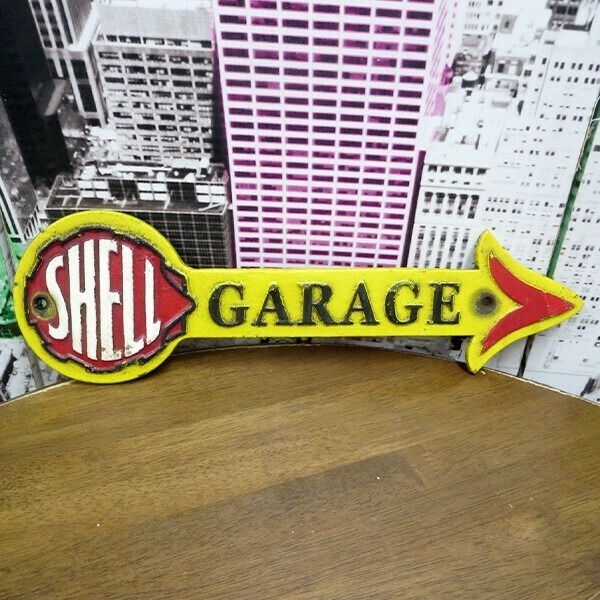 SHELL GARAGE ARROW SIGN シェル サインプレート アメリカン雑貨