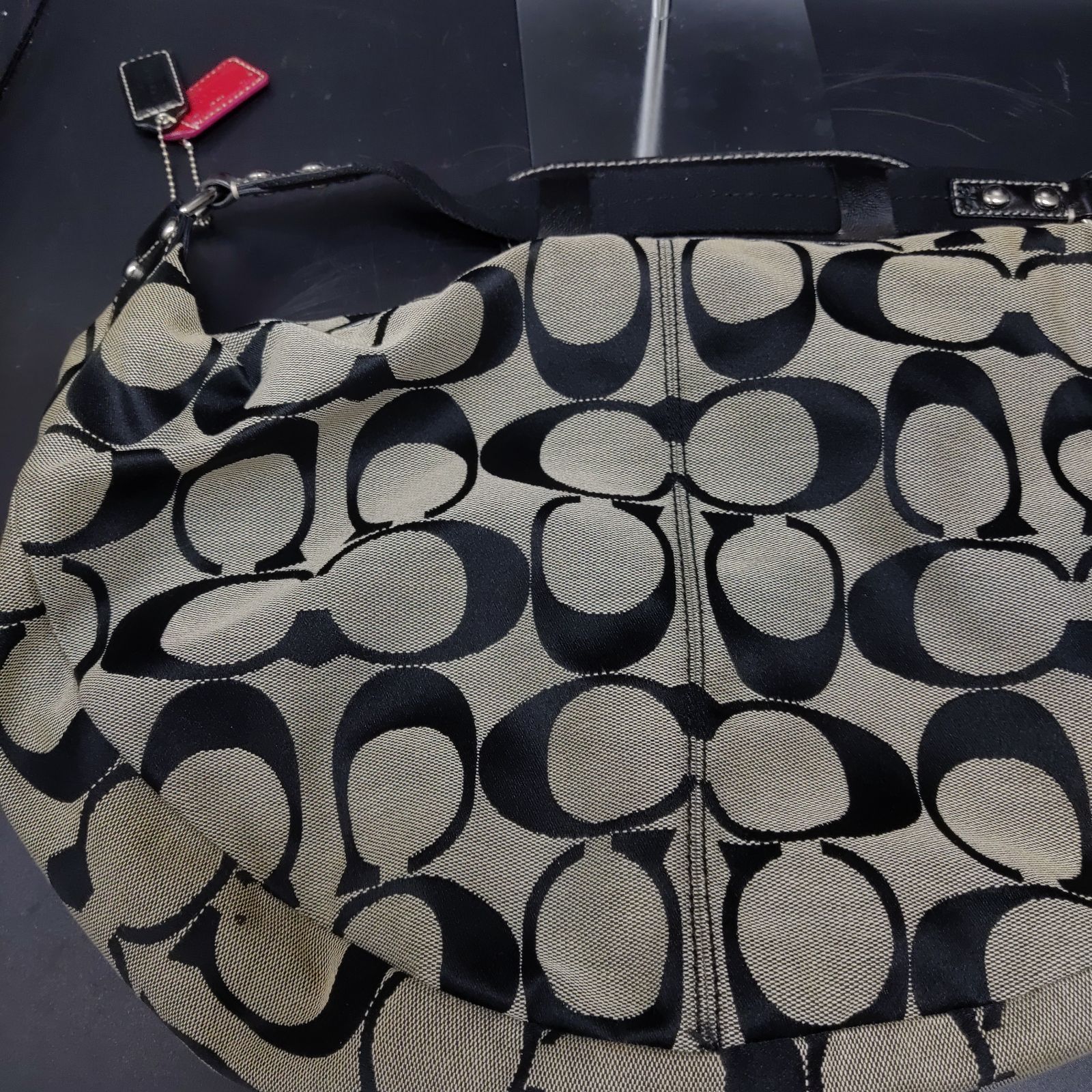 COACH ショルダーバッグ シグネチャー ブラック キャンバスF14870 