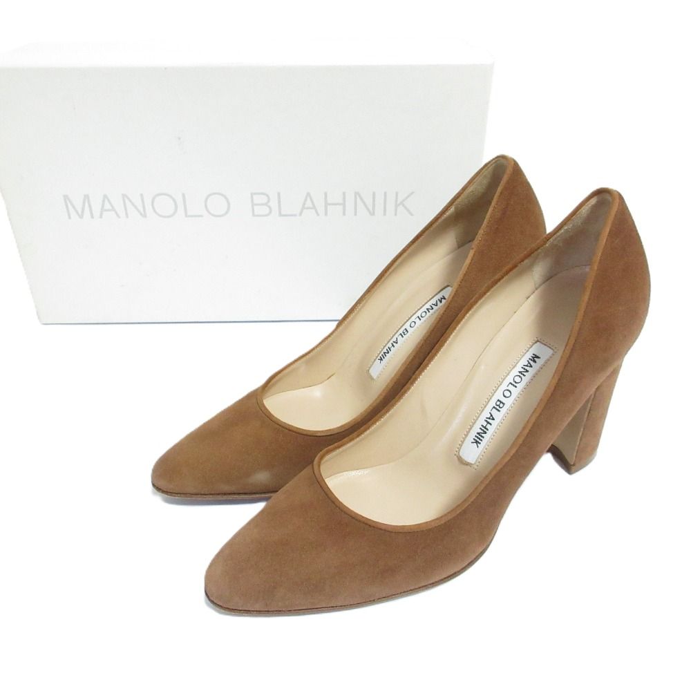 MANOLO BLAHNIK マノロブラニク ハイヒール アーモンドトゥ スエード パンプス 36 23cm相当 ブラウン レディース 古着