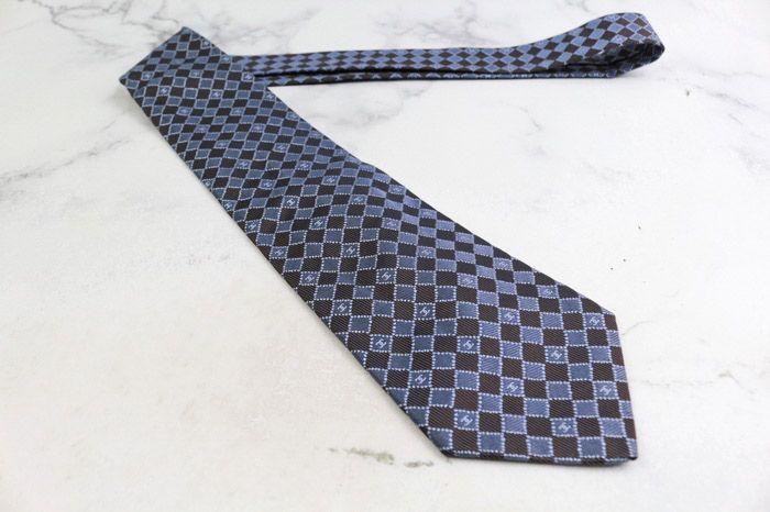 CHANEL ブラック チェック柄 ネクタイ シャネル ネクタイ メンズ チェック柄 CHANEL