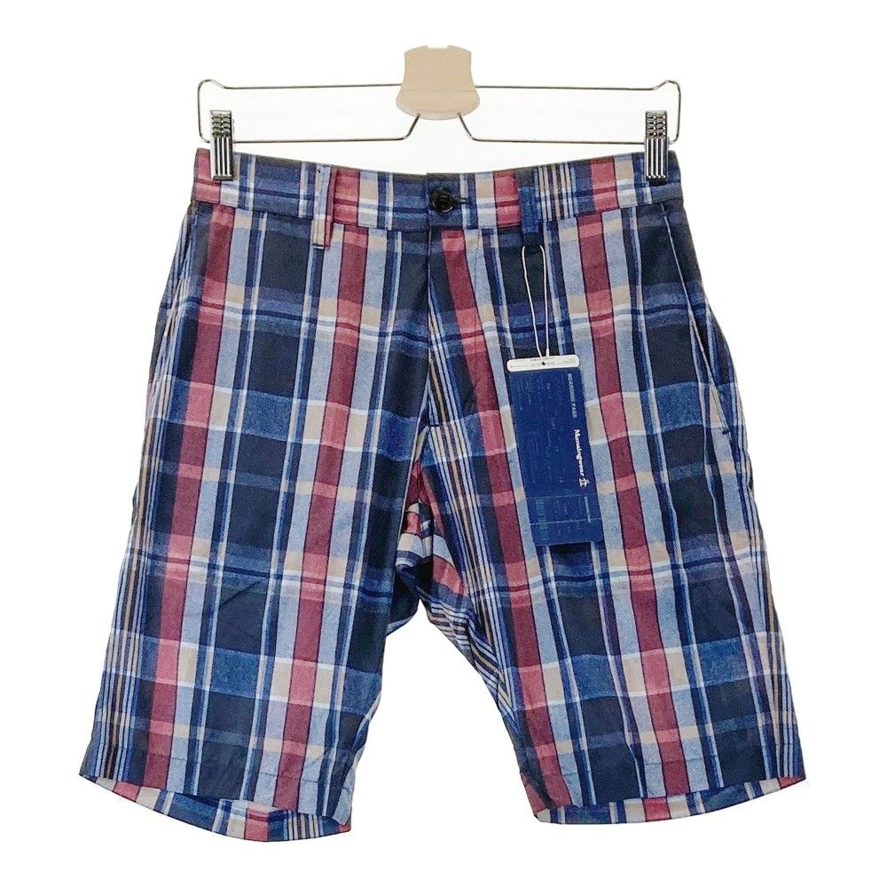 サイズ：79-83 MUNSING WEAR マンシングウェア  ハーフパンツ チェック柄 ネイビー系 [240101441904] ゴルフウェア メンズ ストスト サイズ：79-83 MUNSING WEAR マンシングウェア ハーフパンツ