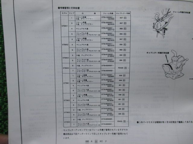 ダックス50 ダックス70 パーツリスト 4版 ホンダ 最新 正規 バイク