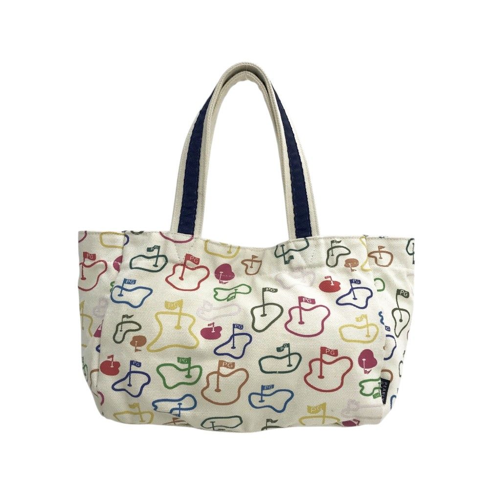 PEARLY GATES パーリーゲイツ カートバッグ キャンバス 総柄 ホワイト