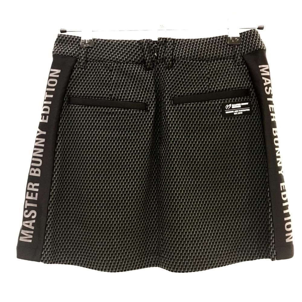 新品】マスターバニー スカート 黒×グレー 織生地 サイドロゴ