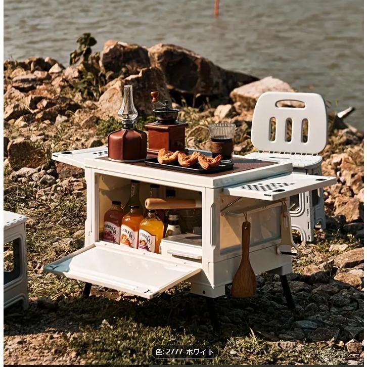 フリップ蓋付き高品質折りたたみ式アウトドア収納ボックス - キャンプ ピクニック 車のトランク＆家庭用オーガナイザー ピクニッ