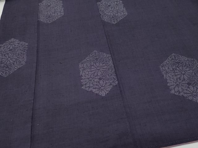 平和屋着物○結城紬 100亀甲 飛び亀甲柄 亀甲花文 正絹 逸品 CAAV6571vf