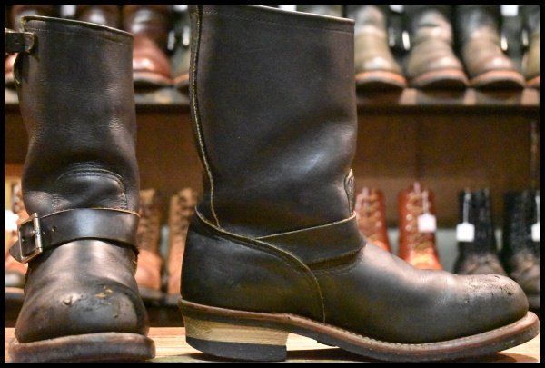 8.5D 13年 レッドウィング 9085 エンジニア 黒 ブラックハーネス スチールトゥ 2268 ブーツ redwing HOPESMORE FI328