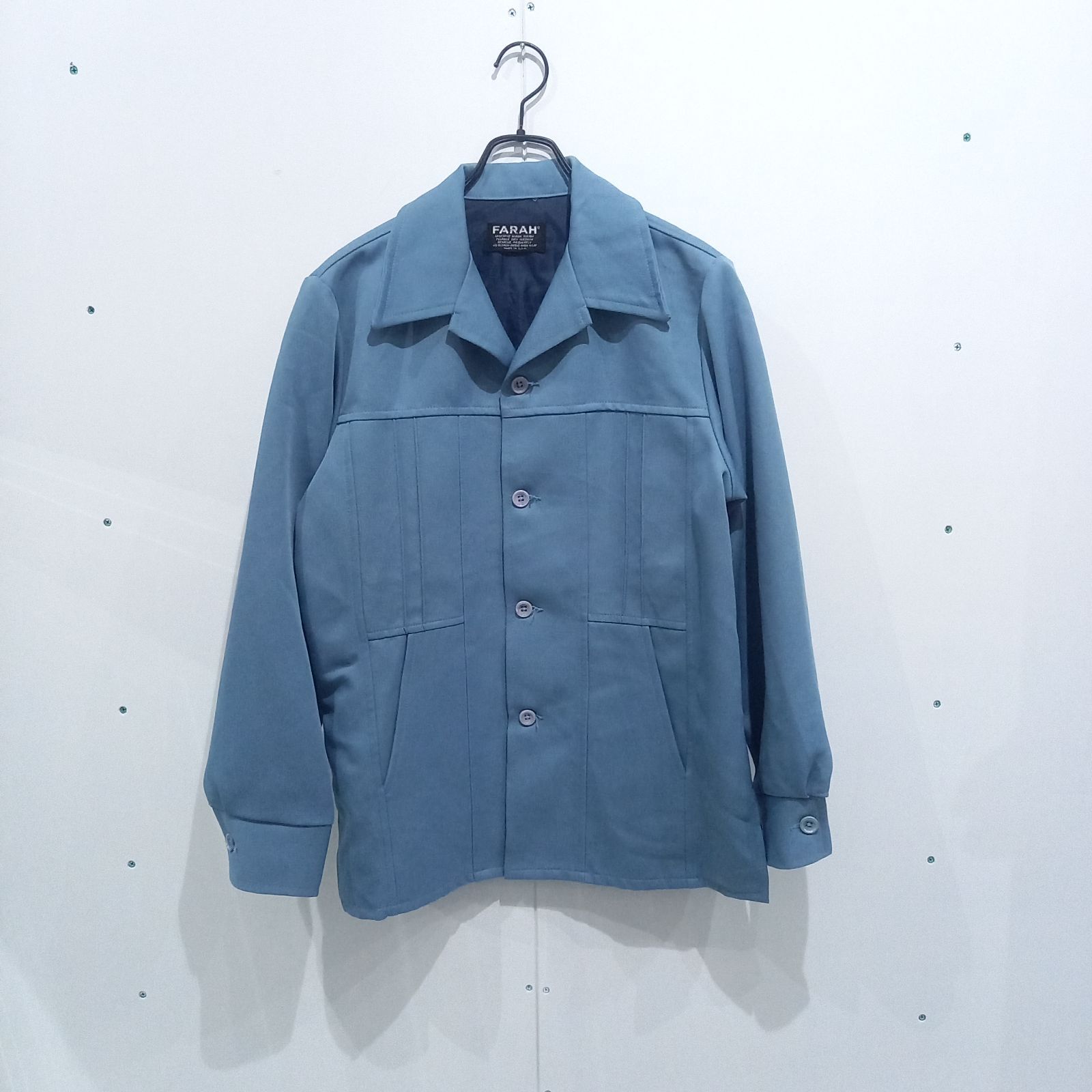 70s USA製 FARAH シャツジャケット Mサイズ相当 水色 - メルカリ