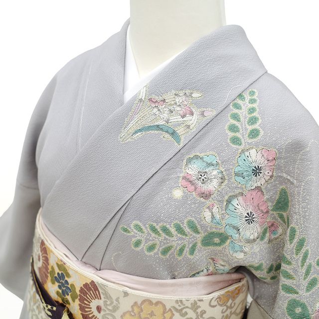 美品 高級 訪問着 正絹 袷 総絞り 辻が花 作家物 落款入 約120万円 正絹 訪問着 袷 辻が花 辻が花 絞り 訪問着 正絹 袷 緑 黄緑 白 威光