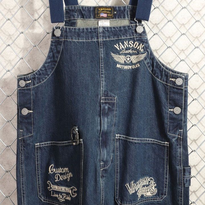 Vanson ダークブルー オーバーオール バンソンオーバーオール Vanson ダークブルー オーバーオール 楽天市場