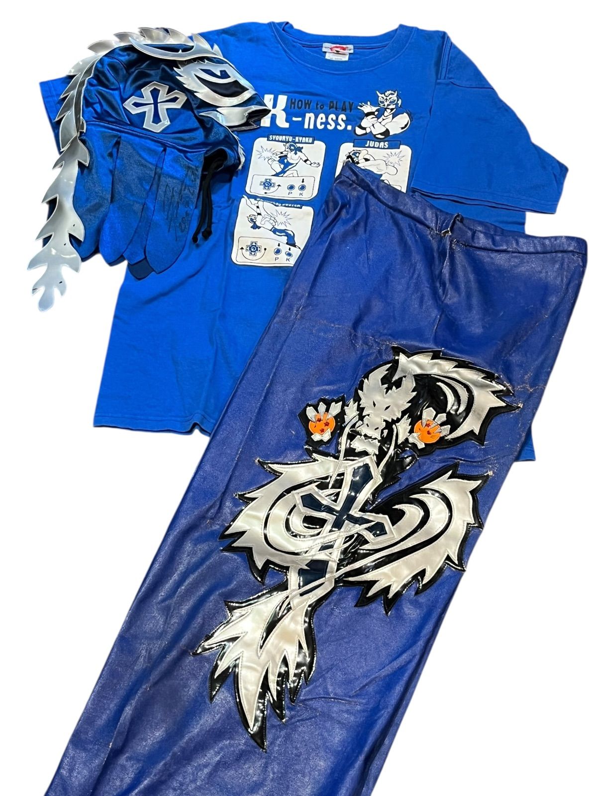 DRAGONGATE K-ness 斎藤 誠 サイン入りプロレスマスク Tシャツ ロングショーツ