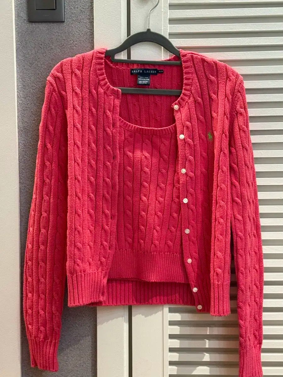 Ralph Lauren ラルフローレン ケーブル ニット セットアップ ピンク