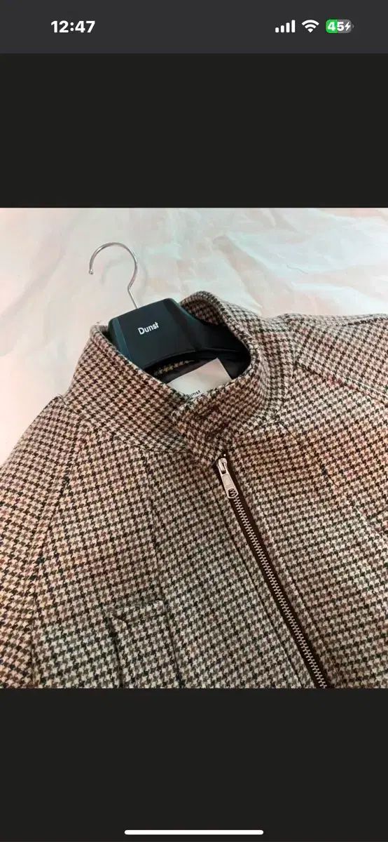 ダンスト DIAGONAL ウール ハリントンジャケット XL CHECK ベージュ ブラウン KANDAIZUMI_COM