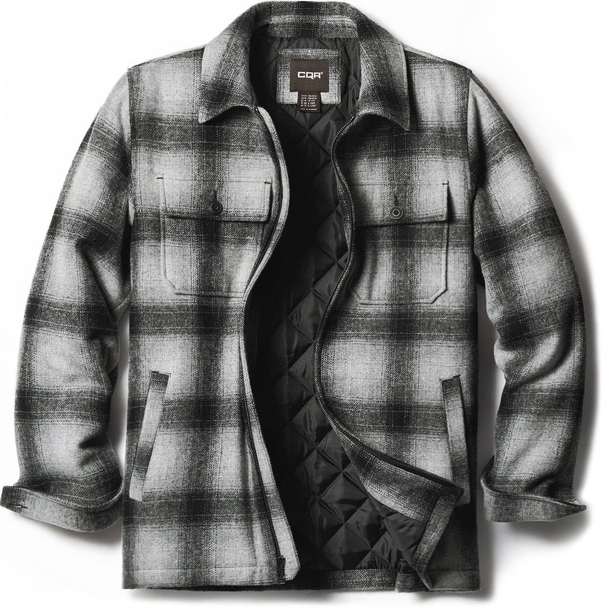 CQR ウール ジャケット メンズ 耐久性・保温 厚手 シャツ パーカー