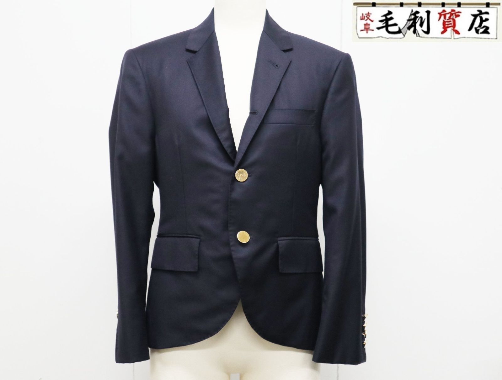 訳あり トムブラウン THOM BROWNE ネイビー テーラードジャケット 金 ジャケット・アウター