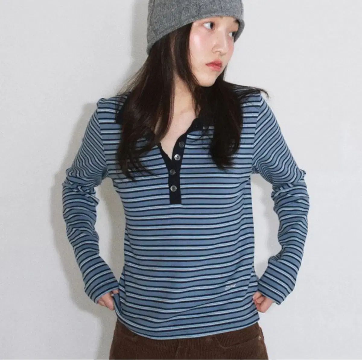 磁石 stripe pk t ー shirt blue