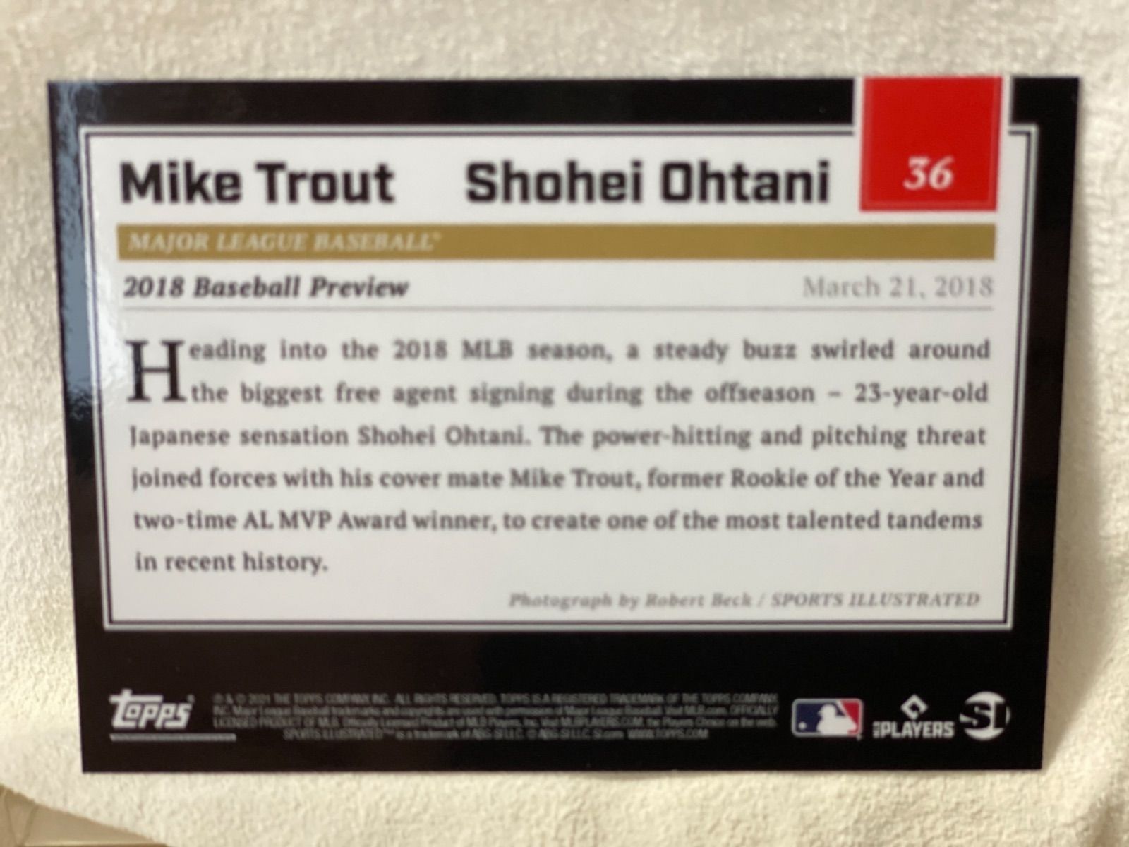 大谷翔平 スポーツイラストレイテッド誌 MLB2018年開幕特集号表紙の