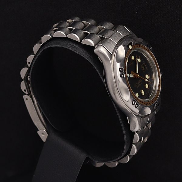 稼働 良品 セイコー QZ 3E25-0A10 スキューバ 200M 黒文字盤 デイト