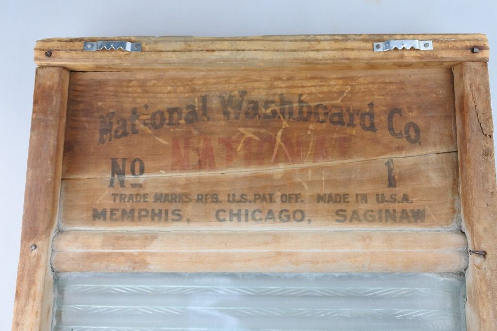 ビンテージ】アメリカ製National Washboard 社 ガラスの洗濯板