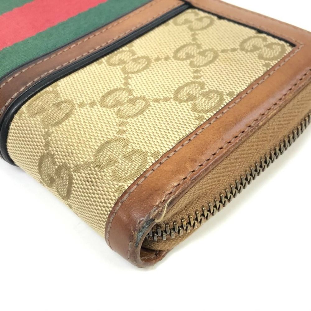 GUCCI/グッチ 353651 GGキャンバス シェリーライン 長財布 ベージュ系