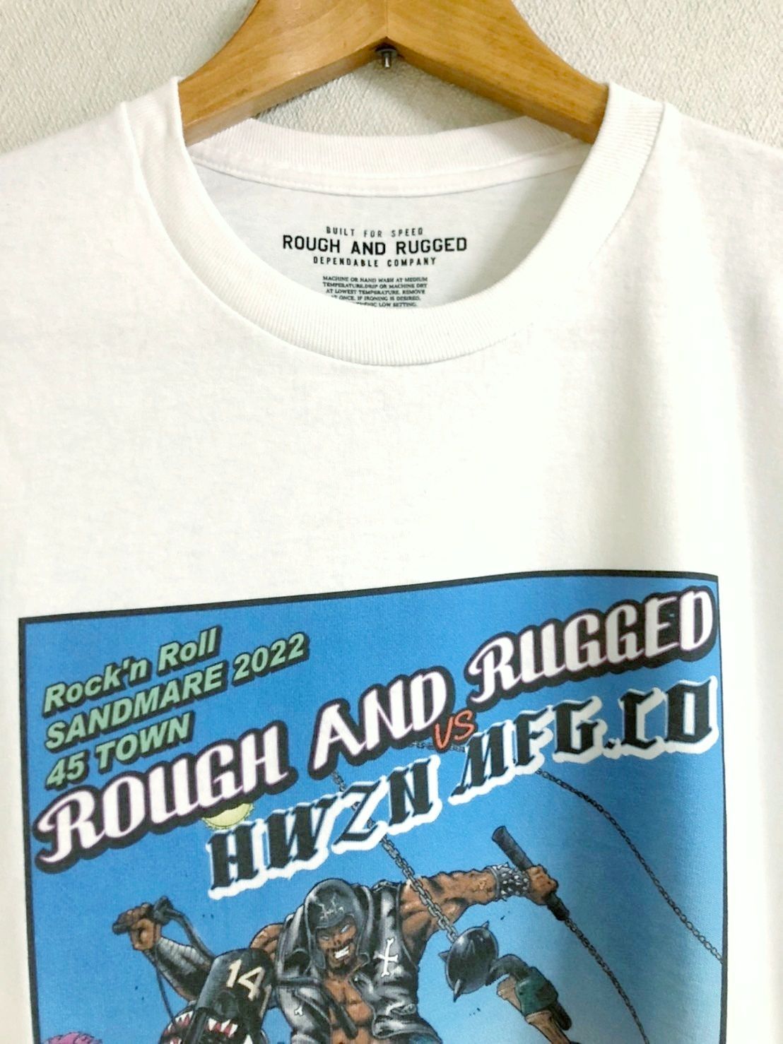 HWZN.MFG.CO. X ROUGH AND RUGGED W-NAME LONG SLEEVE TEE SHIRTS