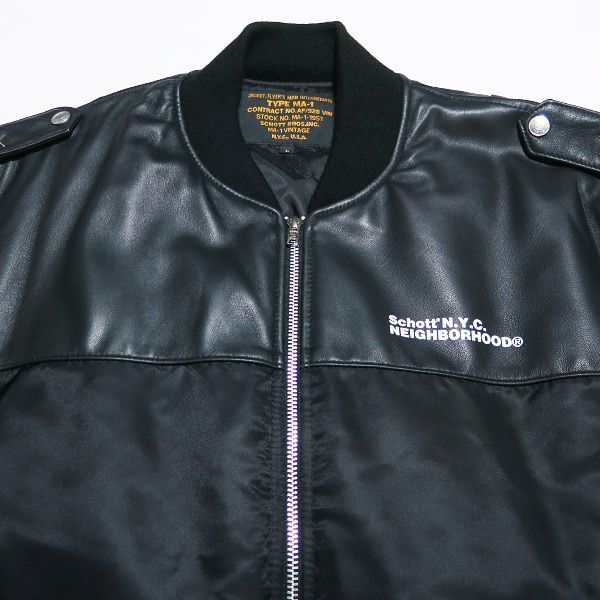 ネイバーフッド ショット LEATHER COMBI MA-1 JACKET ネイバーフッド ショット LEATHER COMBI MA-1 JACKET（11/25発売