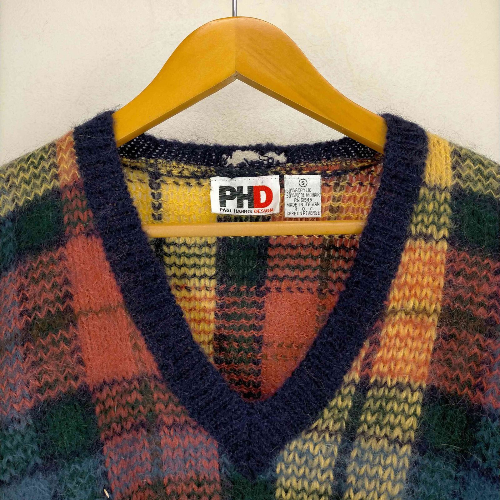 ポールハリスデザイン PAUL HARRIS DESIGN Vネック モヘア レインボー 