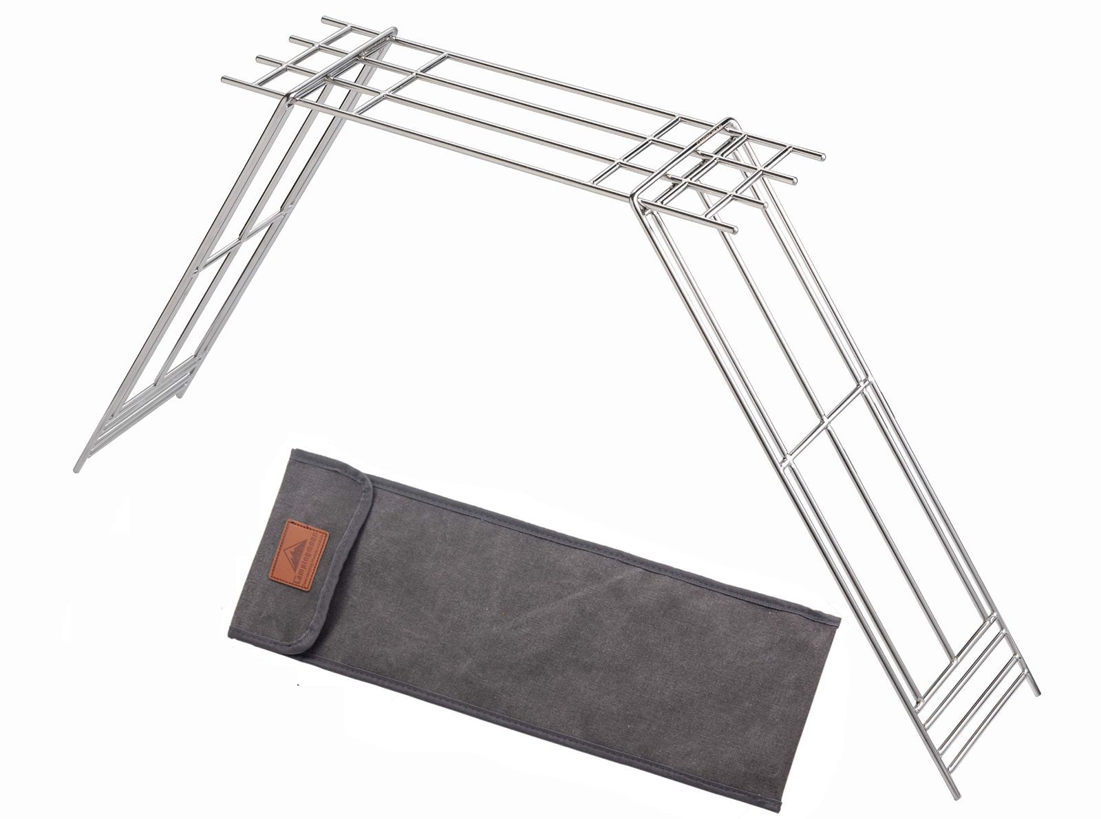 Size 445㍉_Color MTG-TLA ロストル天板 1枚 キャンピングムーン CAMPING MOON 焚き火ゴトク 焚き火グリル ステンレス φ6丸棒 クッカースタンド 焚き火 ロストル マルチ鉄脚 帆布ケース付き MTG-TLA