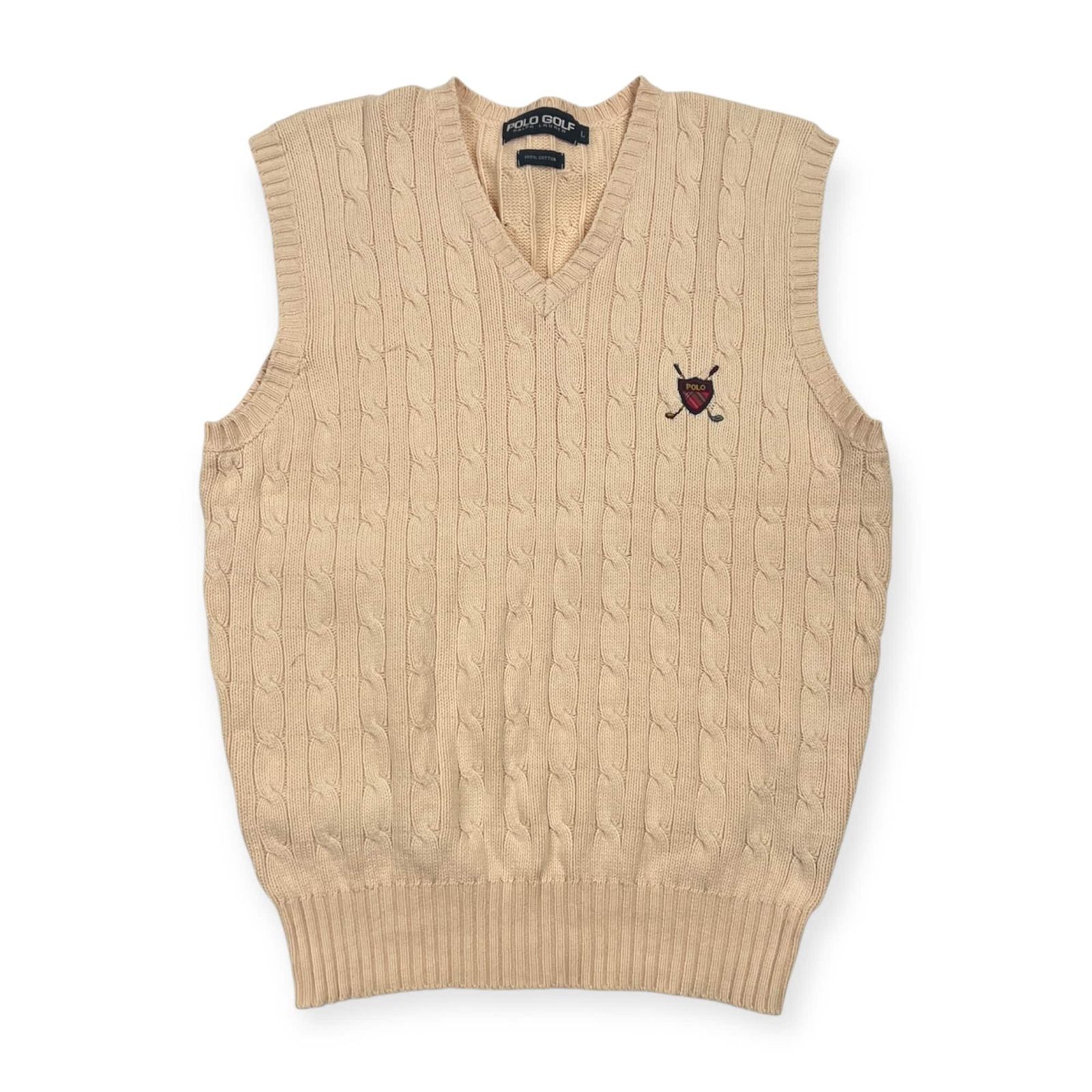POLO GOLF ポロゴルフ ニットベスト POLO GOLF RALPH LAUREN ポロゴルフ ラルフローレン ケーブル編み V