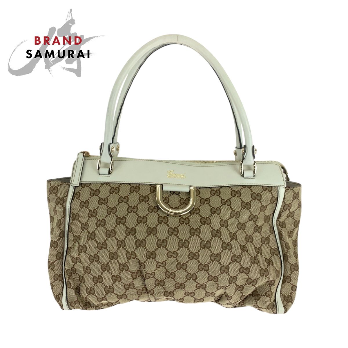 美品】Gucci GGパターン ハンドバッグ ベージュ/ホワイト
