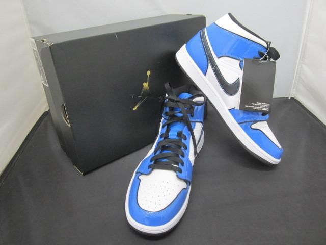 未使用 ナイキ NIKE AIR JORDAN 1 MID SE SIGNAL BLUE エアジョーダン1 DD6834-402 28cm ブルー ホワイト メンズ
