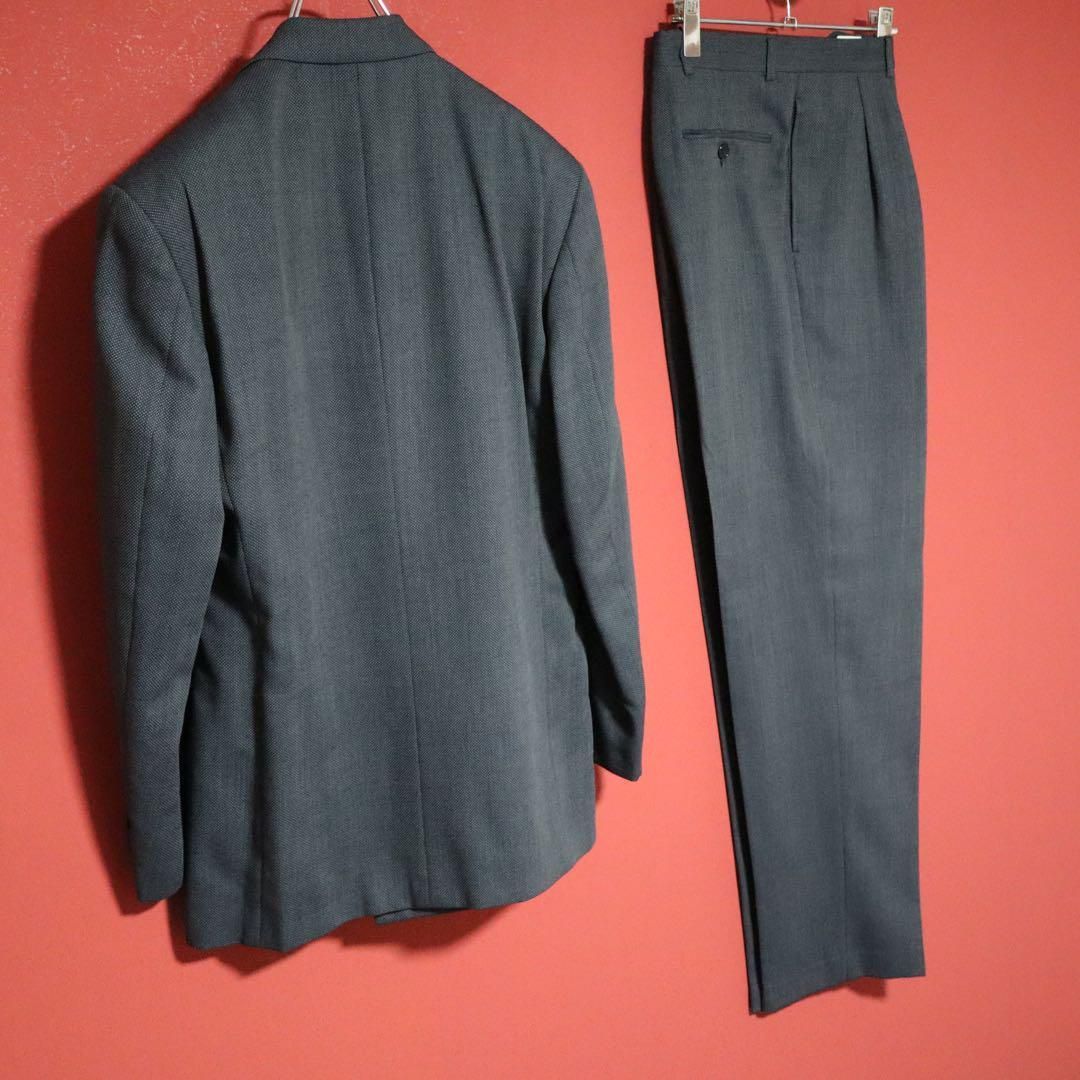 Giorgio Armani ダブル セットアップ グレー GIORGIO ARMANI ピークドラペル グレー総柄 ダブル セットアップ