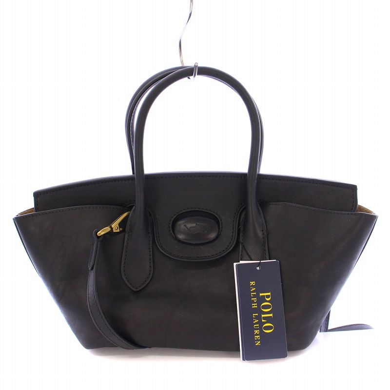 美品◎ポロラルフローレン 2way ハンドバッグ スウェード ダークブラウン ブラウン（茶色）系 Ralph Lauren(ラルフローレン) ハンドバッグ