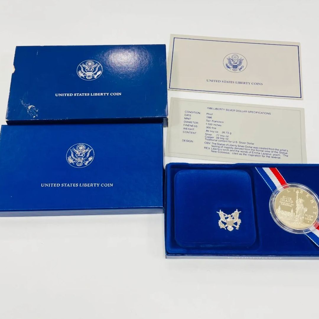 1986年 自由の女神 100周年記念コイン アメリカ リバティプルーフ銀貨