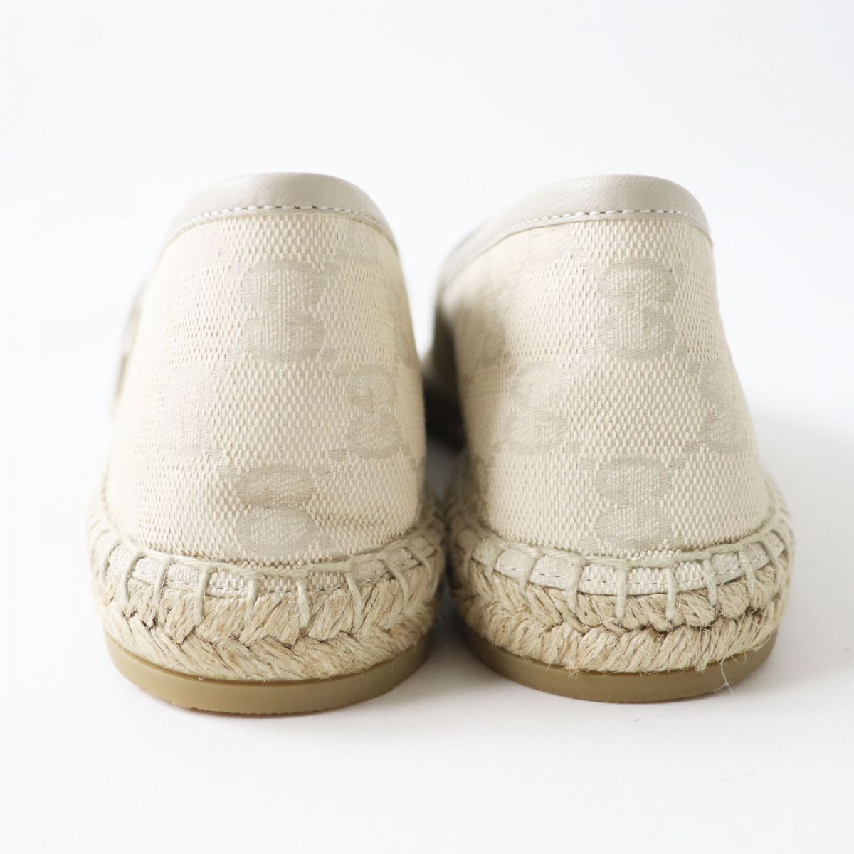 極美品◎GUCCI グッチ 466902 GGキャンバス レザー使い エスパドリーユ 