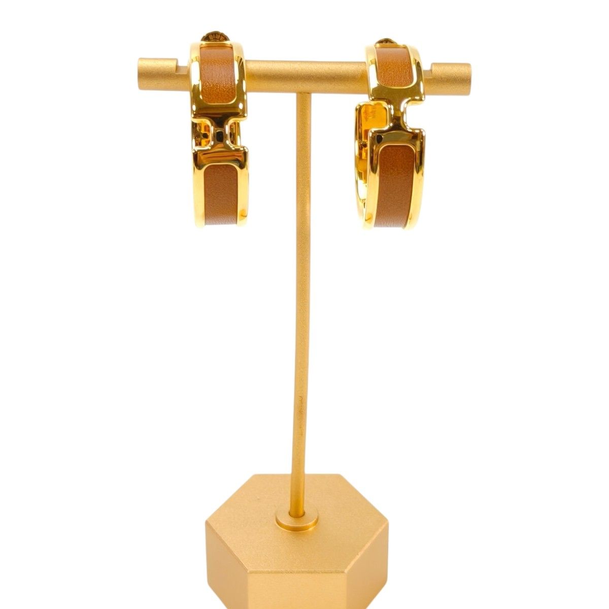 HERMES エルメス オランプ ピアス ゴールド金具 ブラウン 管理番号