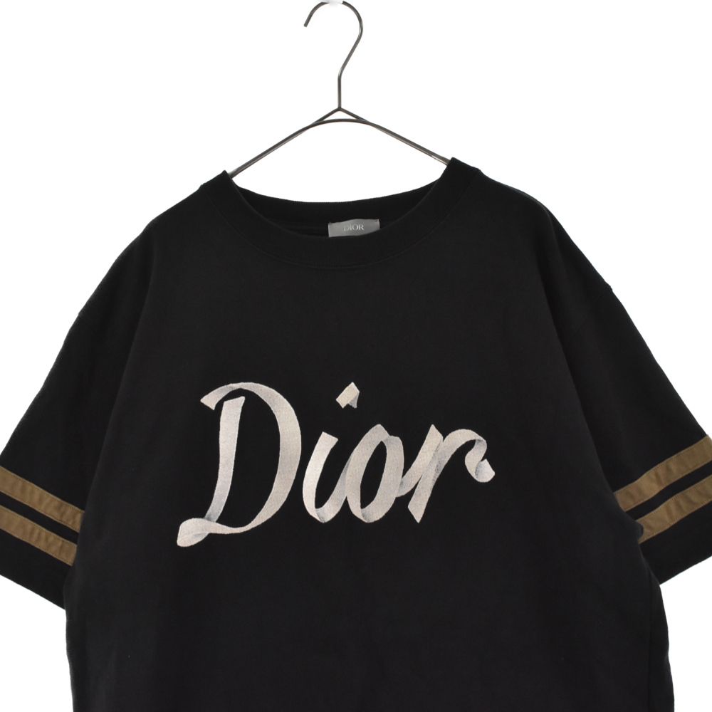 DIOR (ディオール) 22SS 293J659A0554 コットン コンパクト ジャージー ロゴデザイン 半袖Tシャツ ブラック - メルカリ