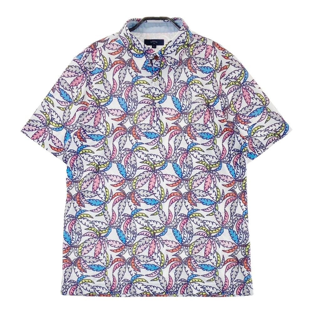 【キャロウェイ 】Callaway サイズLL プリントポロシャツ サイズ：LL CALLAWAY キャロウェイ 半袖ポロシャツ フロントプリント