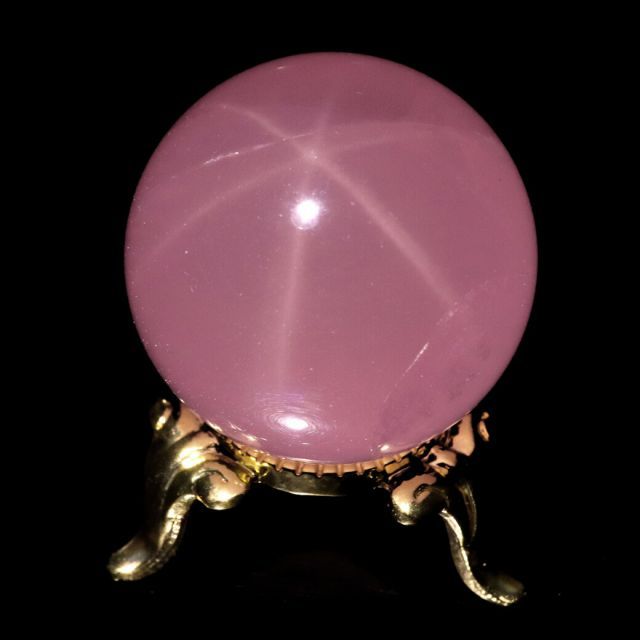 スター ローズクォーツ 丸玉 34.1mm AAA 台座付き マダガスカル産