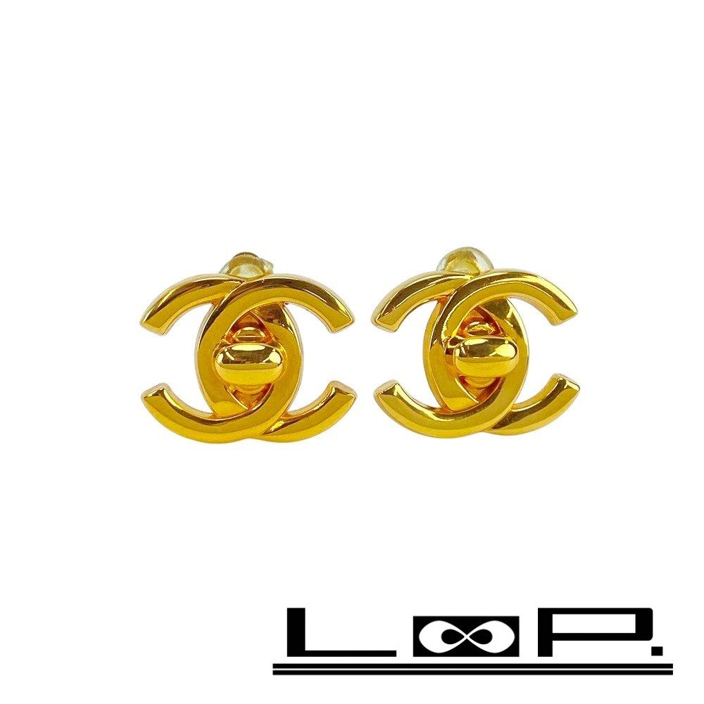 新同 シャネル ターンロック イヤリング 95A ゴールド GP 箱 441028 1