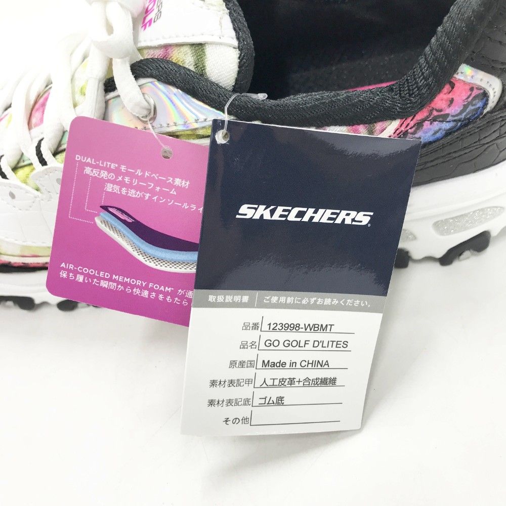 SKECHERS スケッチャーズ 2022年継続モデル スパイクレス ゴルフシューズ ブラックマルチ ホワイト系 US 8 [240101254252] ゴルフウェア レディース ストスト