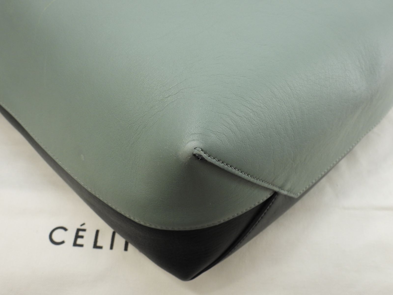 セリーヌ ツイステッドカバ レザー 緑系 セミショルダーバッグ ホーボーバッグ セリーヌ ツイステッドカバ レザー 緑系 セミショルダーバッグ