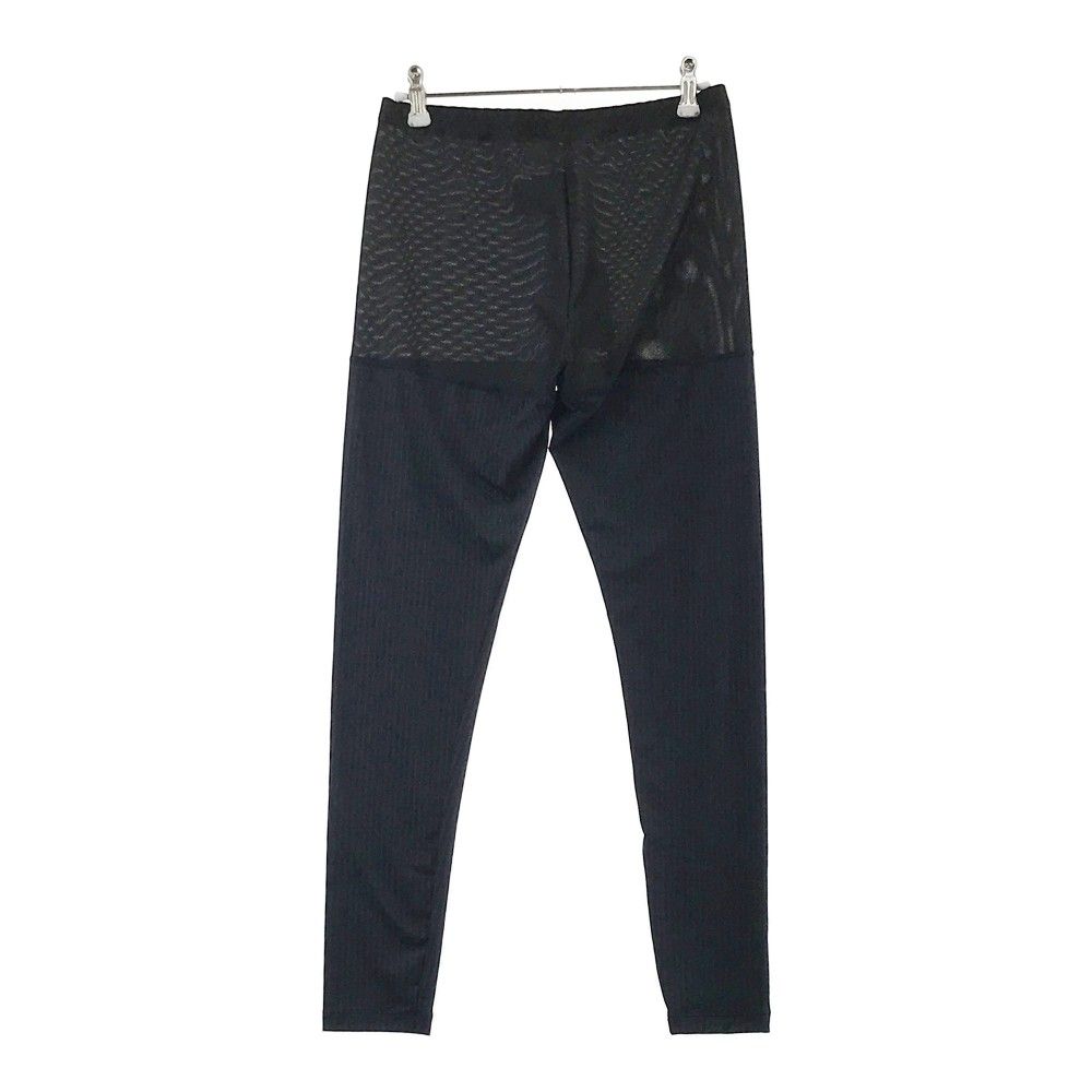 サイズ：L LANVIN SPORT ランバン スポール VLN0216H3 メッシュ切替 レギンスパンツ ストライプ柄 ネイビー系 [240101454594] ゴルフウェア レディース ストスト サイズ：L LANVIN SPORT ランバン スポール VLN0216H3 メッシュ