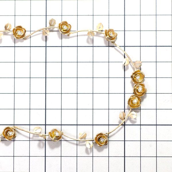 K18*水野薫子*バラフックピアス*薔薇*ダイヤ 水野薫子 K18YG ダイヤモンド ネックレス 0.43ct フラワー サン