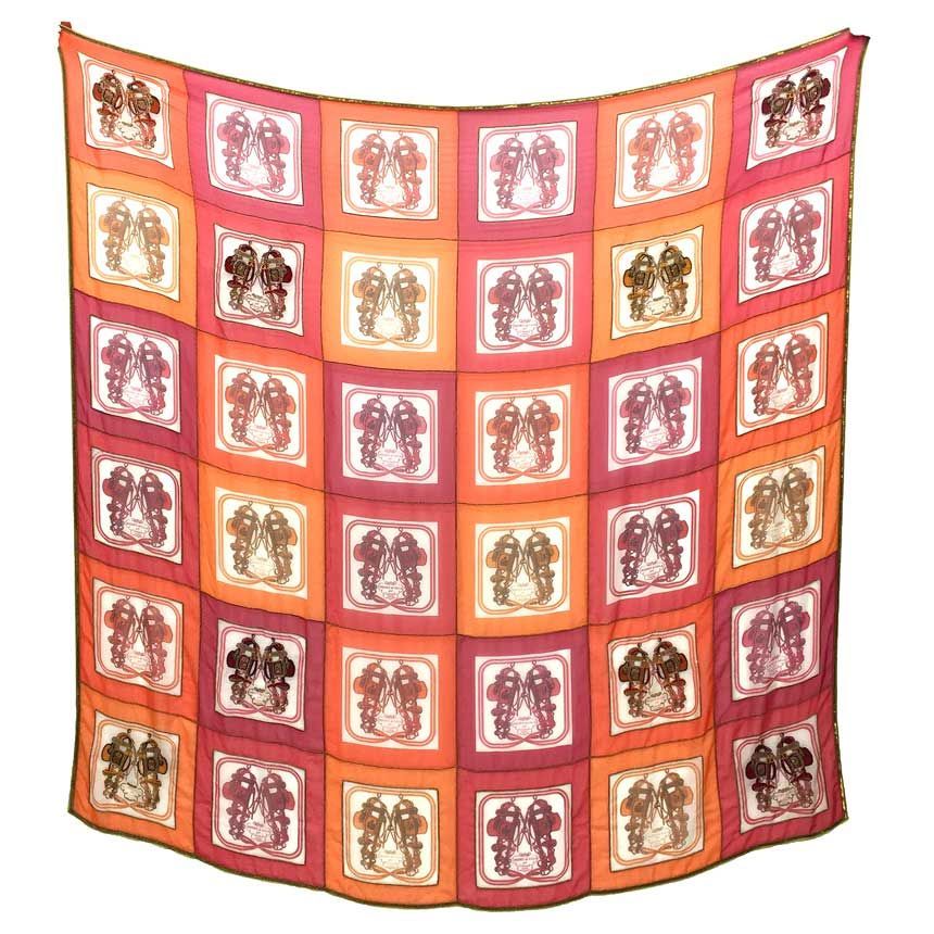 超レア物 HERMES エルメス シルク ストール ショール カレ140